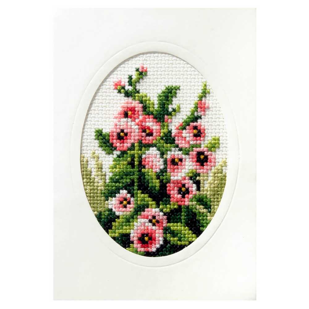 Hollyhocks Cross Stitch Card Kit by Orchidea ~ ORC.6097