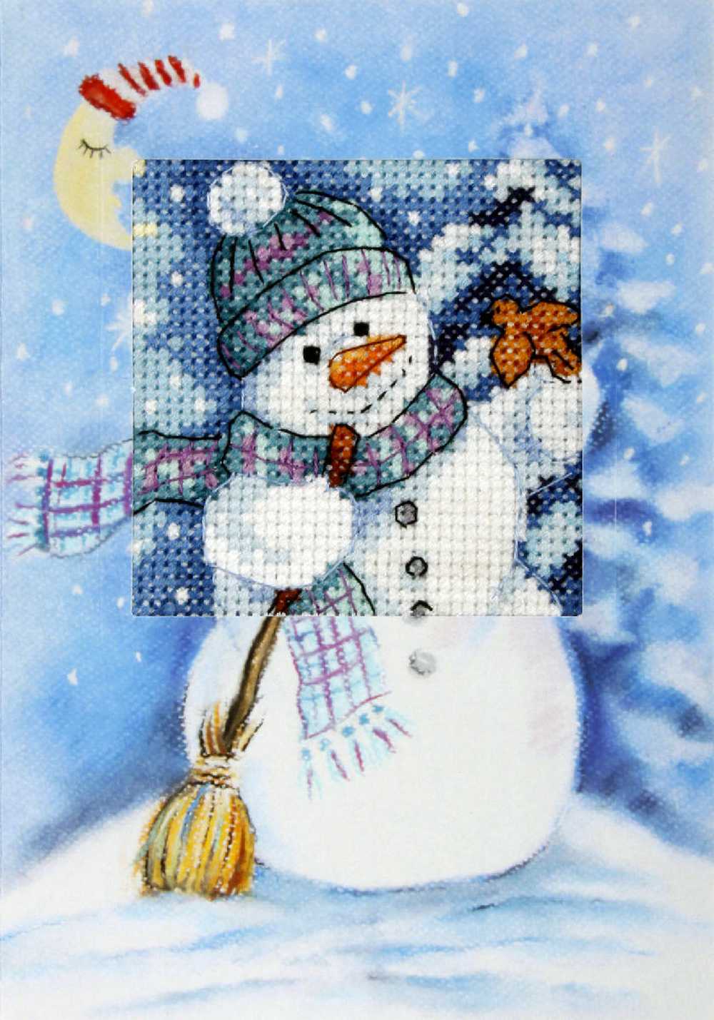 Orchidea Counted Cross Stitch Kit- Greetings Card- Snowman ~ ORC.6231