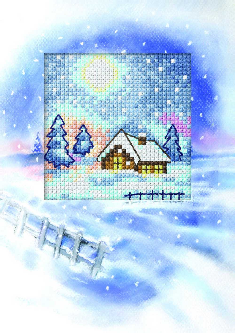 Orchidea Counted Cross Stitch Kit- Greetings Card- Winter Landscape ~ ORC.6262