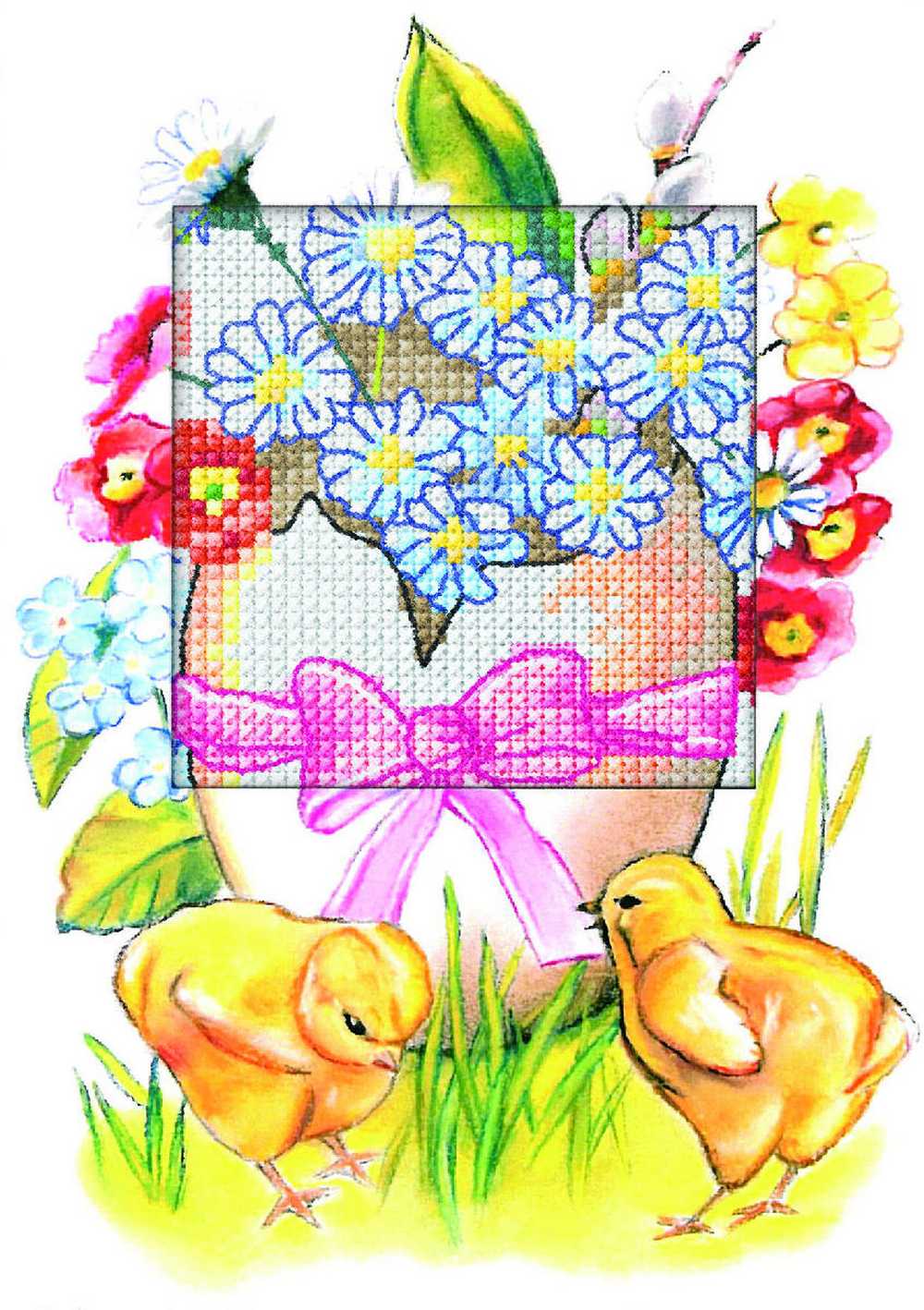 Orchidea Counted Cross Stitch Kit- Greetings Card- Easter Egg ~ ORC.6266