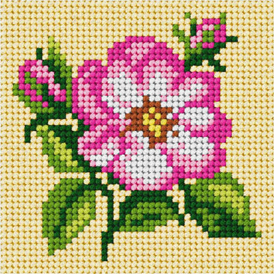 Orchidea Needlepoint Kit- My First Tapestry- Mini- Wild Rose  ~ ORC.6748