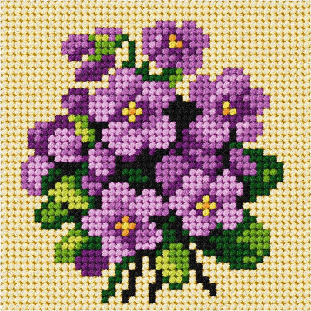 Orchidea Needlepoint Kit- My First Tapestry- Mini- Violets ~ ORC.6752