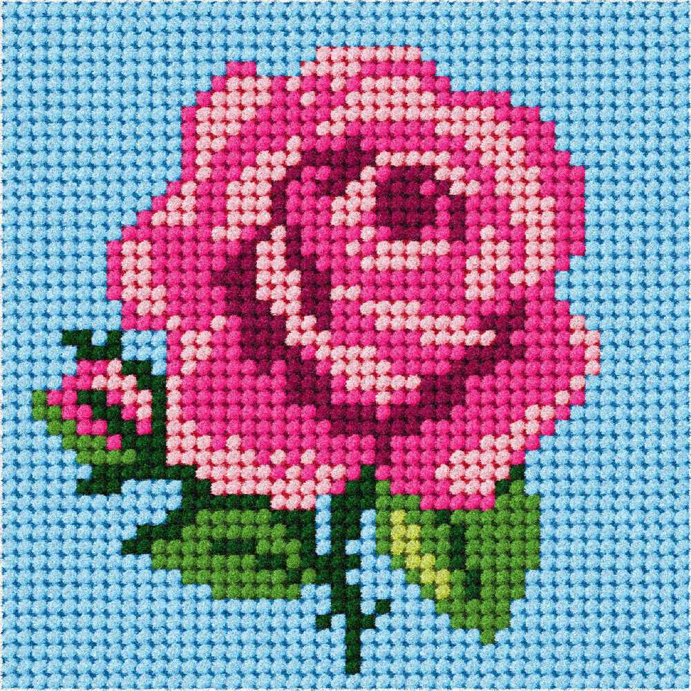 Orchidea Needlepoint Kit- My First Tapestry- Mini- Rose ~ ORC.6753