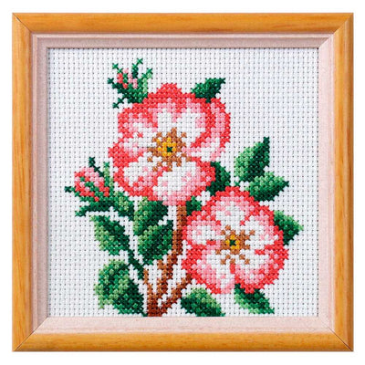 Dog Rose Printed Cross Stitch Kit by Orchidea  ~ ORC.7515