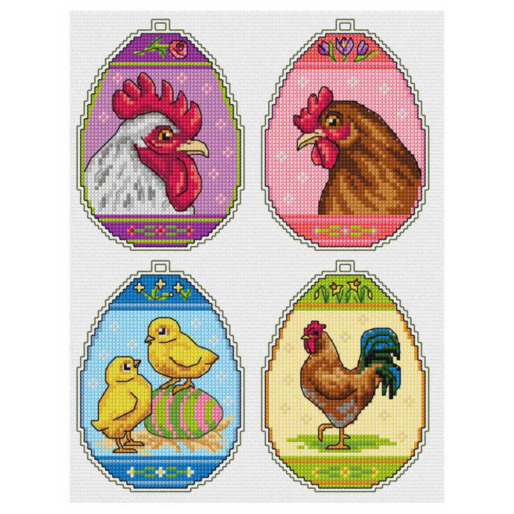 Orchidea Counted Cross Stitch Kit- Easter Eggs- Set of 4 ~ ORC.7677