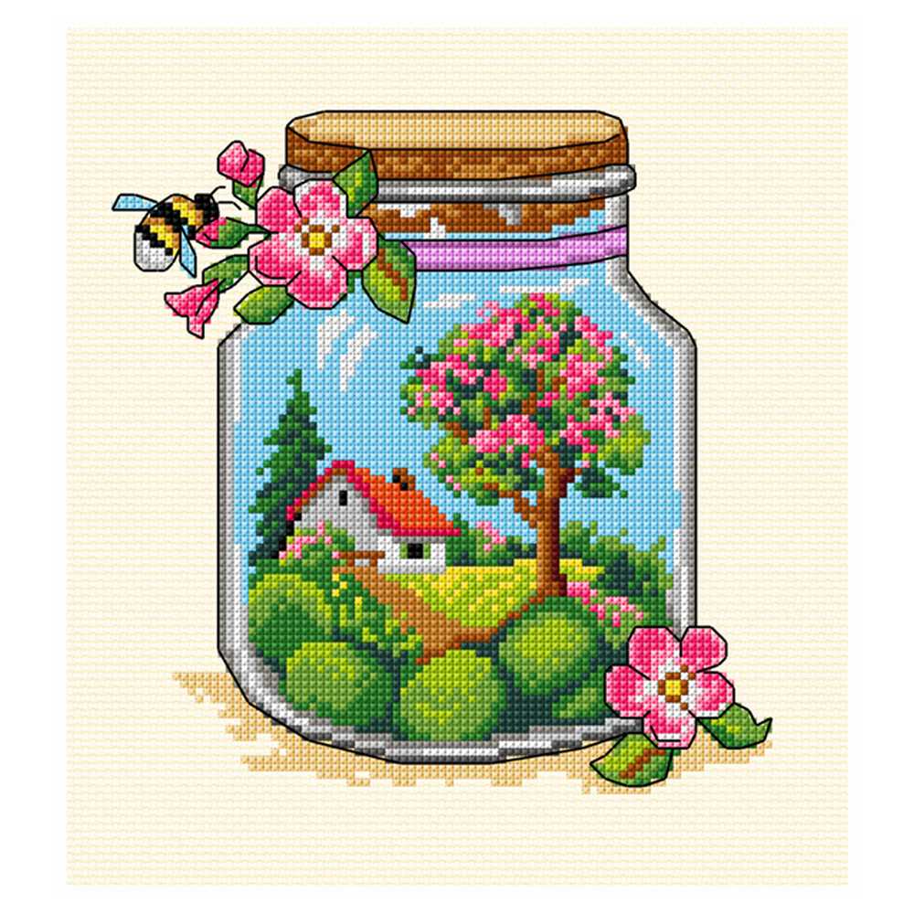 Orchidea Counted Cross Stitch Kit- Spring Jar ~ ORC.7775