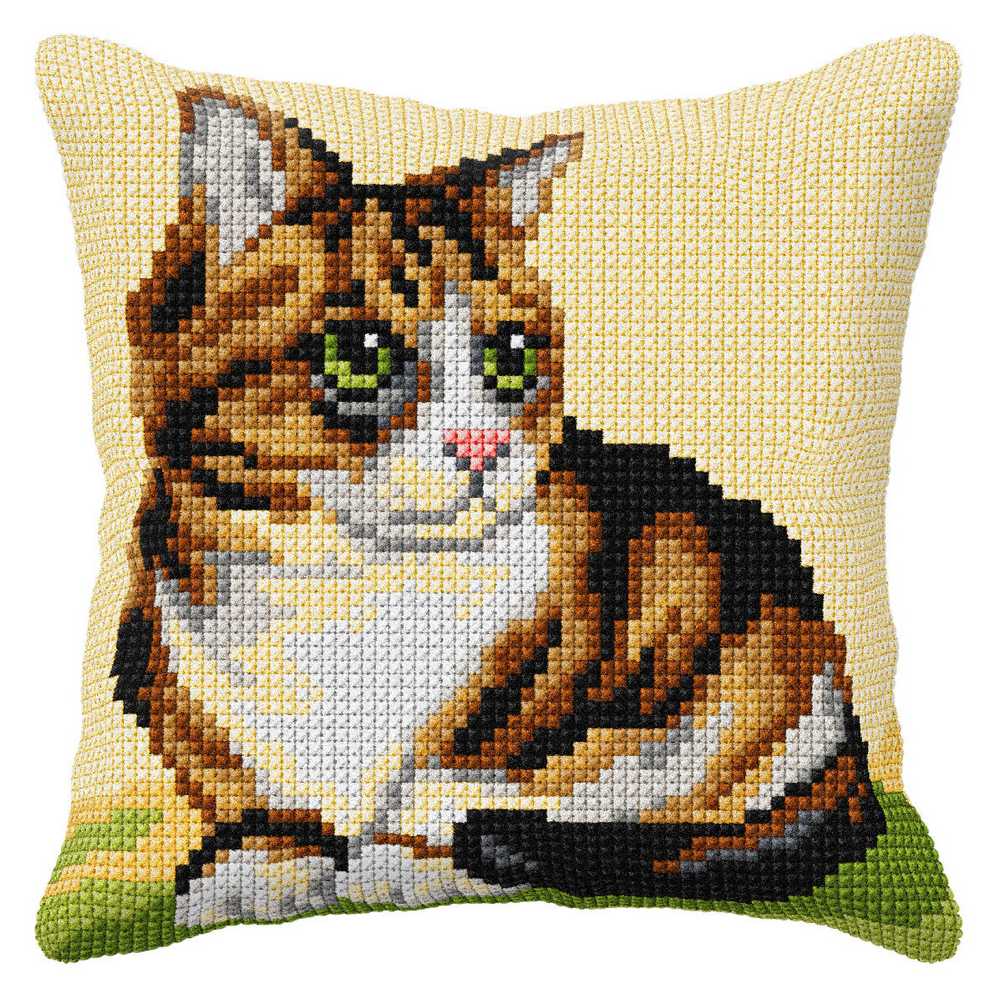 Orchidea Cross Stitch Kit- Cushion- Large- Cat Cushion ~ ORC.9015