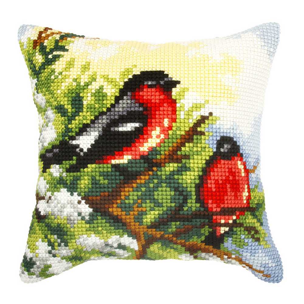 Orchidea Cross Stitch Kit- Cushion- Large- Bullfinches ~ ORC.9309