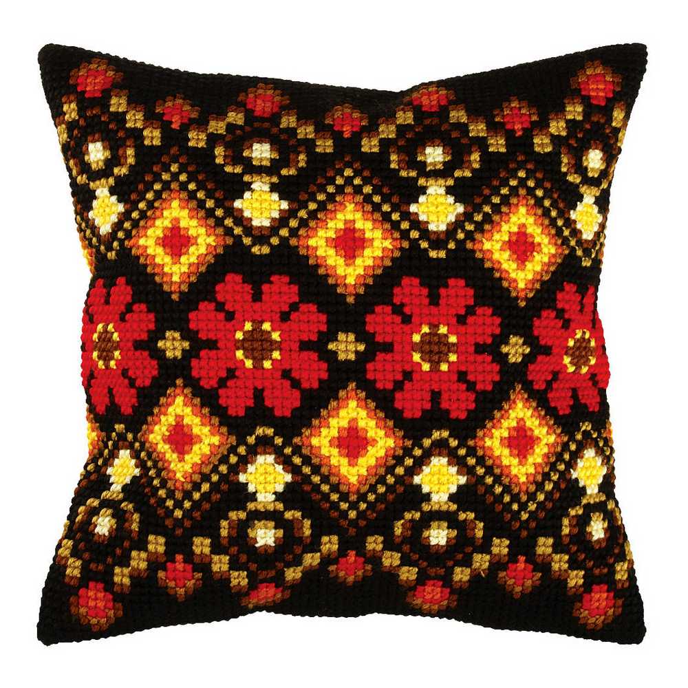 Orchidea Cross Stitch Kit- Cushion- Large- Folk Pattern ~ ORC.9394