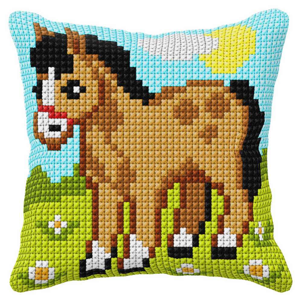 Horse Cushion Front Cross Stitch Kit by Orchidea ~ ORC.9405