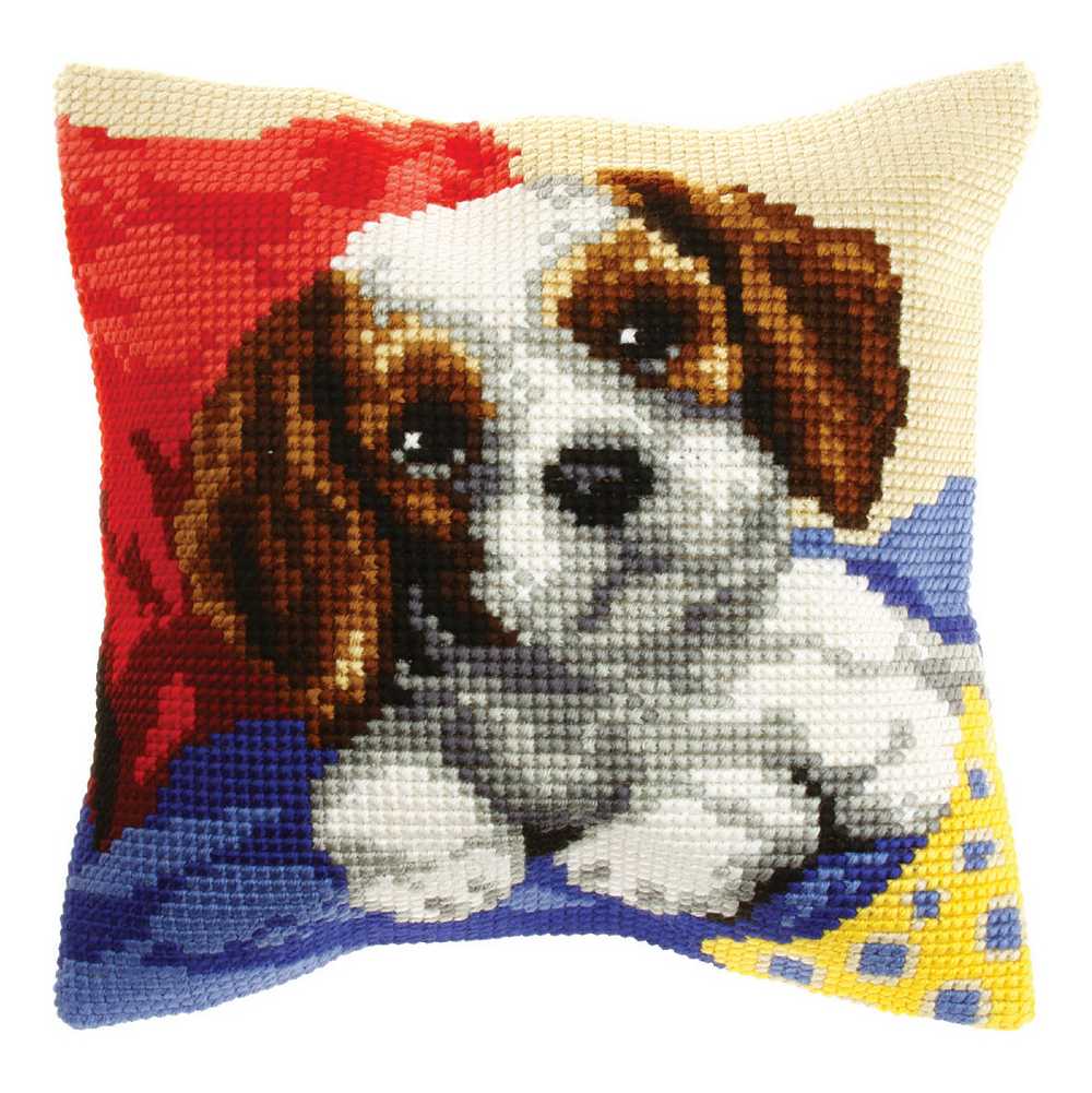 Orchidea Cross Stitch Kit- Cushion- Large- Doggy ~ ORC.9523