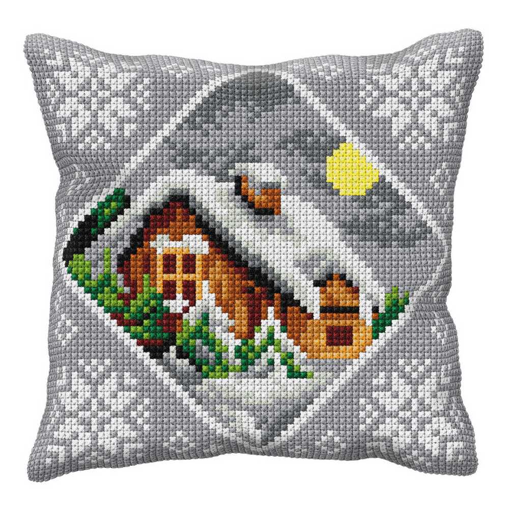 Orchidea Cross Stitch Kit- Cushion- Large- Winter Landscape ~ ORC.9541
