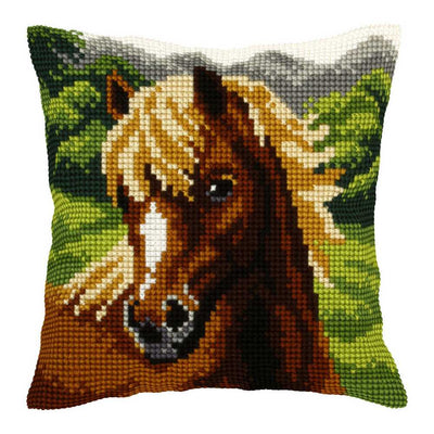Orchidea Cross Stitch Kit- Cushion- Large- Horse ~ ORC.9549