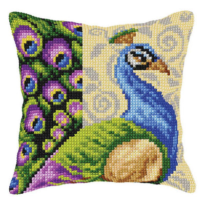 Orchidea Cross Stitch Kit- Cushion- Large- Peacock ~ ORC.9553