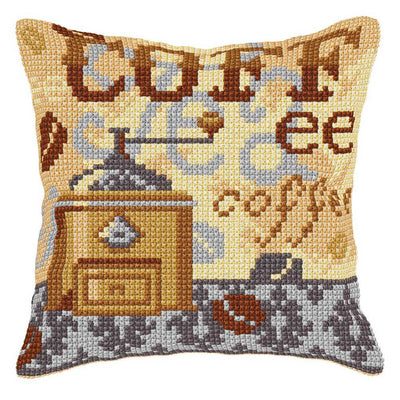 Orchidea Cross Stitch Kit- Cushion- Large- Coffee Time ~ ORC.9559