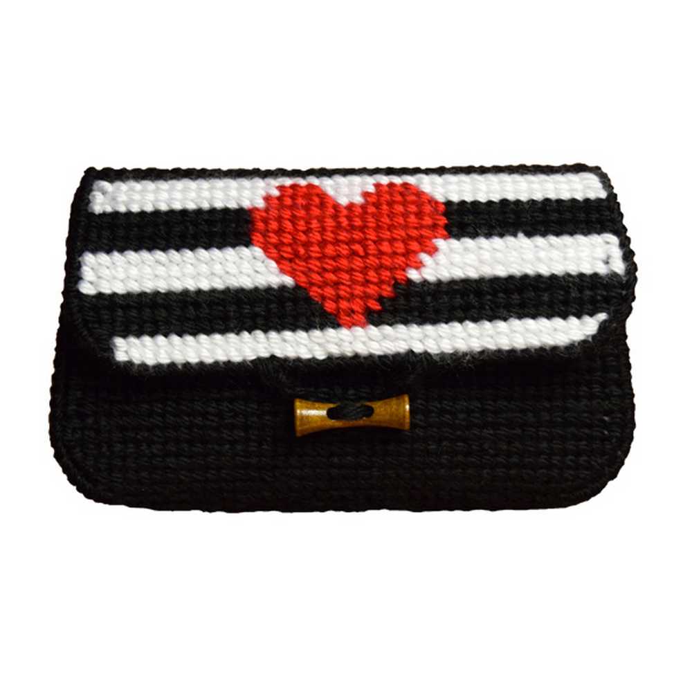 Orchidea Counted Needlepoint Kit- Half Stitch- Clutch Bag- Heart ~ ORC.9850