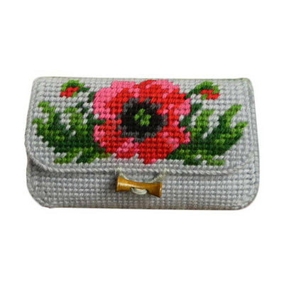 Orchidea Counted Needlepoint Kit- Half Stitch- Clutch Bag- Poppy ~ ORC.9852