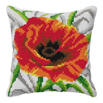 Orchidea Cross Stitch Kit- Cushion- Large- Poppy ~ ORC.99007