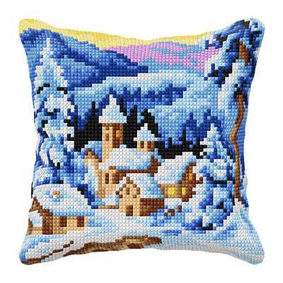 Orchidea Cross Stitch Kit- Cushion- Winter Village ~ ORC.99041