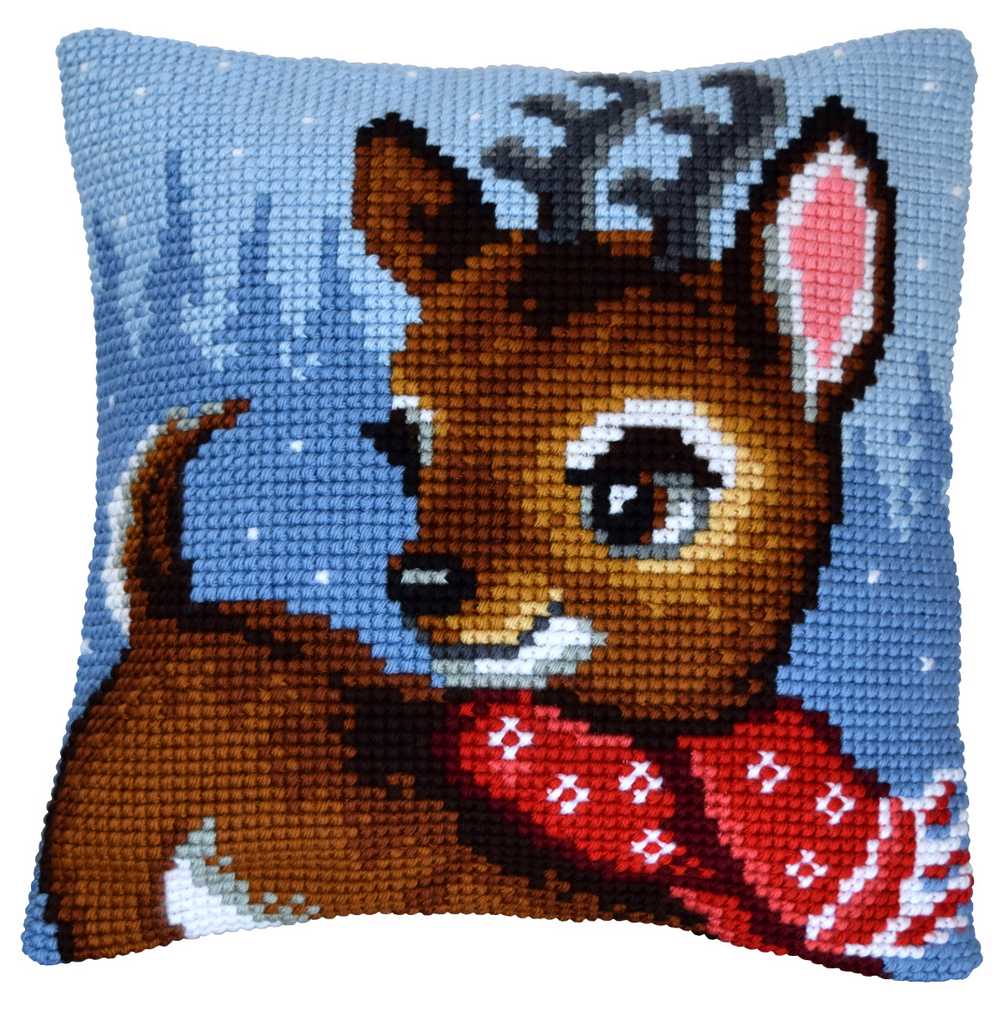 Orchidea Cross Stitch Kit- Cushion- Christmas Deer