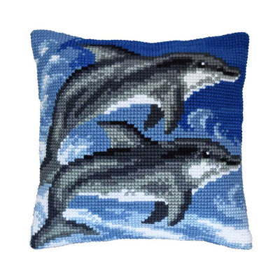 Orchidea Cross Stitch Kit- Cushion- Dolphins