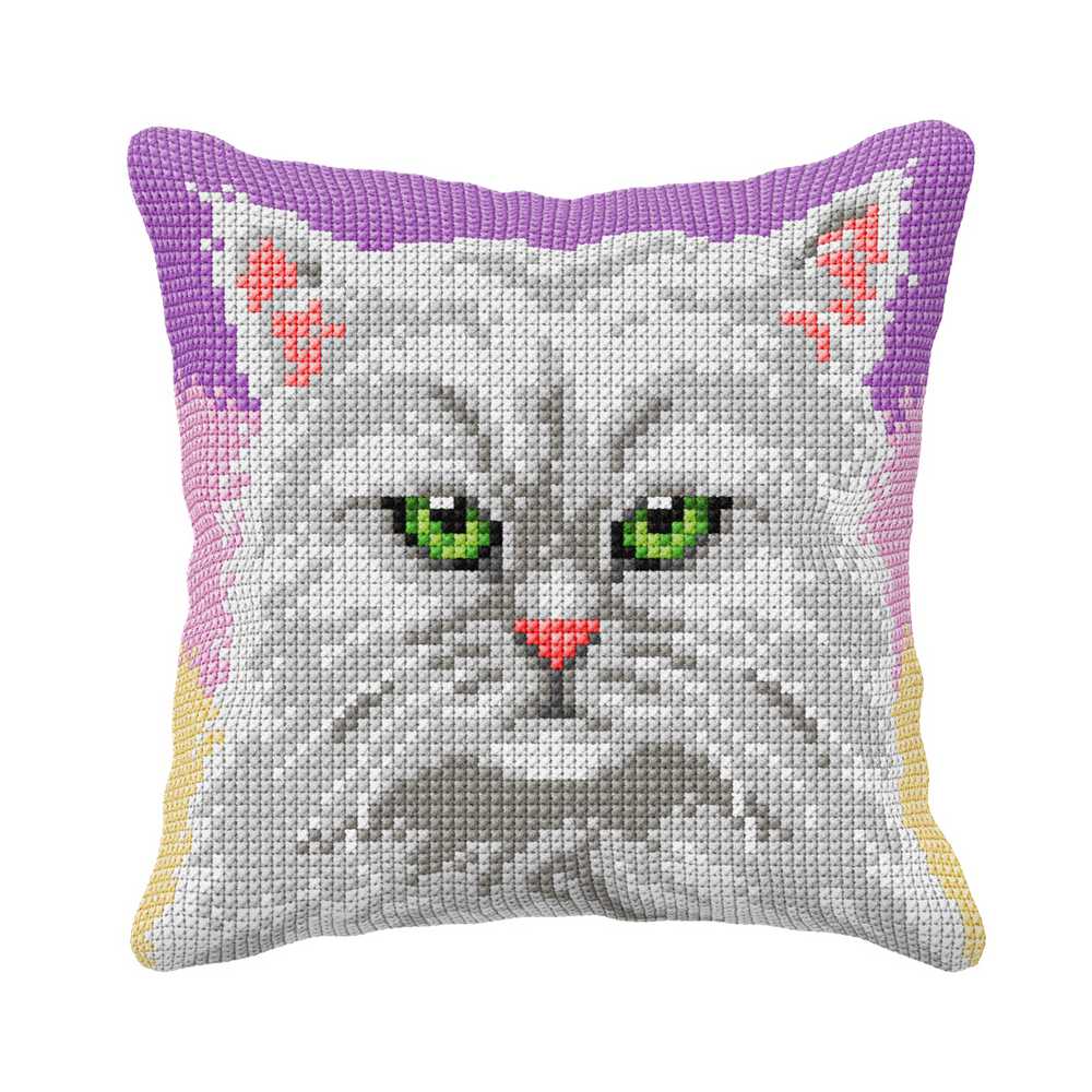 Orchidea Cross Stitch Kit- Cushion- Persian Cat