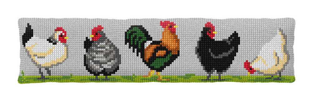 Orchidea Cross Stitch Kit- Cushion- Poultry