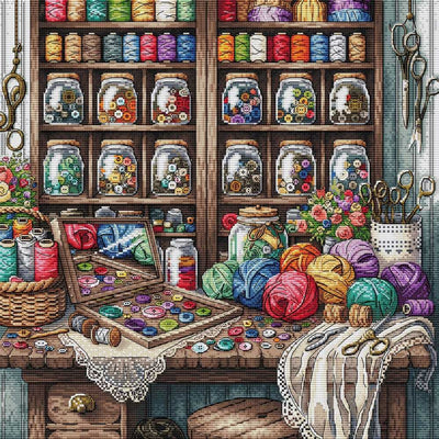 Sewing Room Cross Stitch Kit ~ AVA Stitch