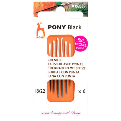 Chenille Needles Black/White Eye Sz 18-22