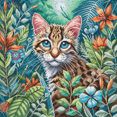 Kitten in Bloom Cross Stitch Kit ~ AVA Stitch