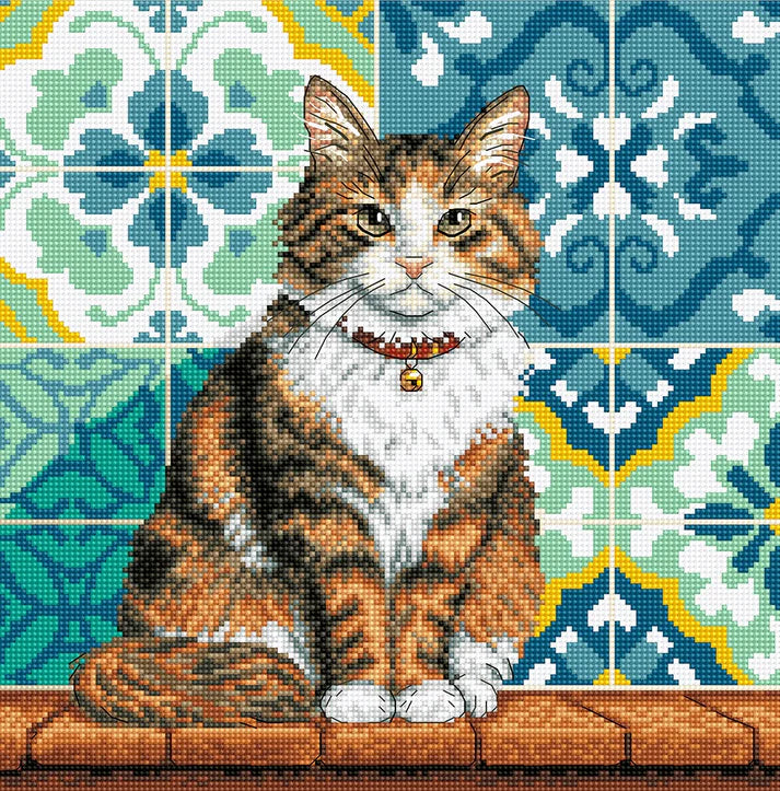Cat in the Yard Cross Stitch Kit ~ AVA Stitch