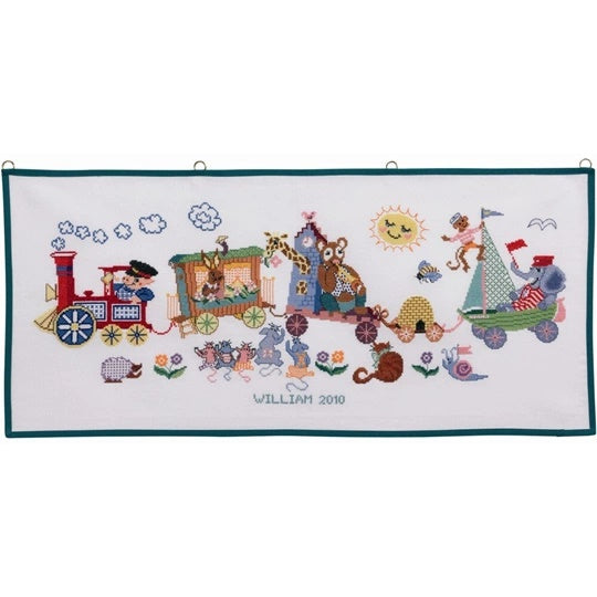 Animal Train Cross Stitch Kit ~ Permin