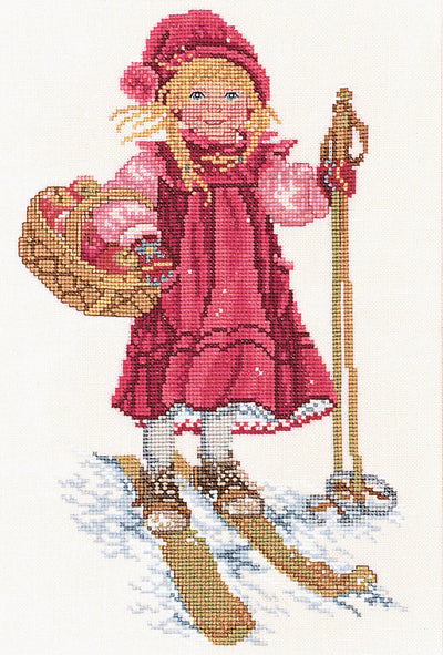 Girl Skiing Cross Stitch Kit ~ Permin