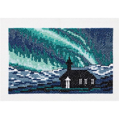 Church in Northern Lights Cross Stitch Kit ~ Permin