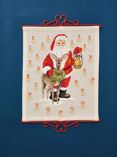 Santa Claus & Deer Cross Stitch Kit - Permin