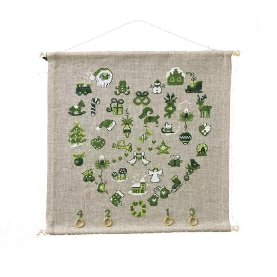 Heart Advent Cross Stitch Kit - Permin