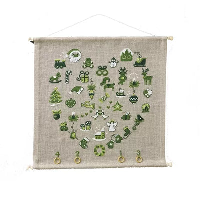 Heart Advent Cross Stitch Kit - Permin