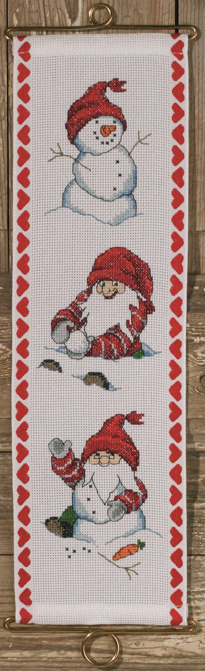Playing in the Snow Banner Cross Stitch Kit ~ Permin