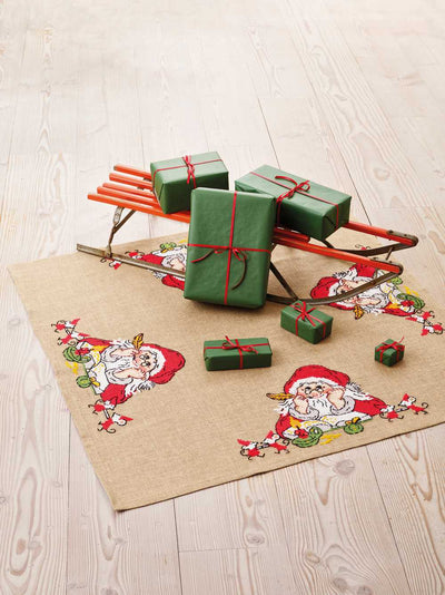 Santa Claus and Mice Tree Skirt Cross Stitch Kit ~ Permin