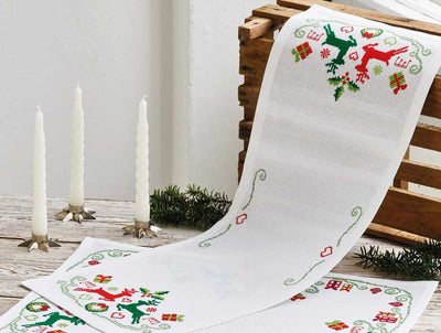 Reindeer Table Runner Cross Stitch Kit ~ Permin