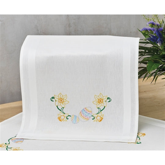 Daffodil and Egg Table Runner Embroidery Kit ~ Permin