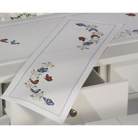 Butterflies Runner Cross Stitch Kit ~ Permin