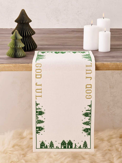 Green Houses Runner Cross Stitch Kit ~ Permin