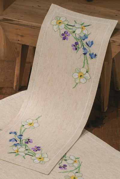 Springflowers Runner Cross Stitch Kit ~ Permin