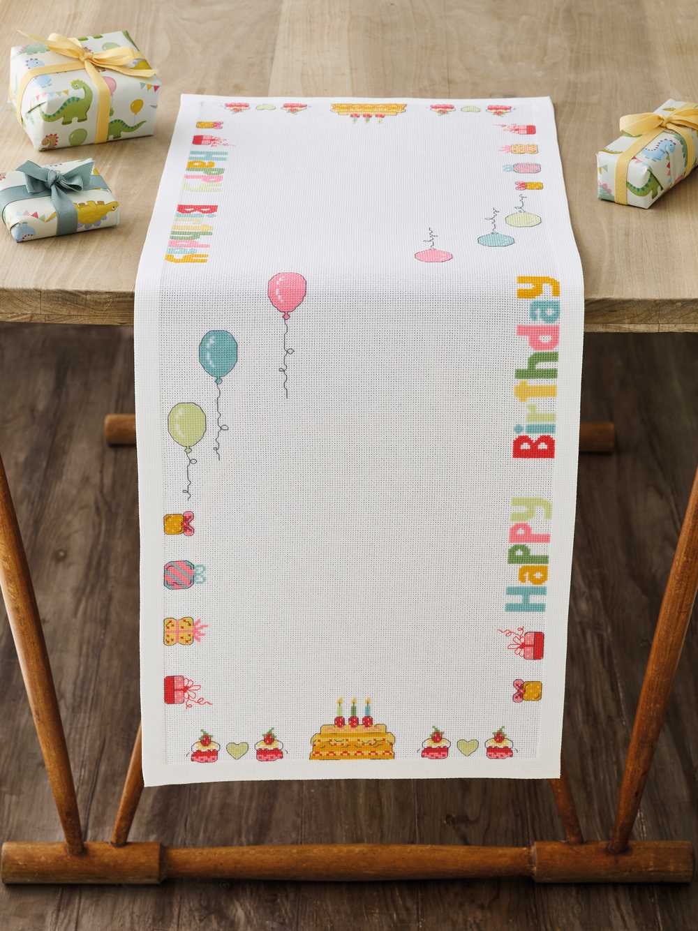Happy Birthday Runner Cross Stitch Kit ~ Permin