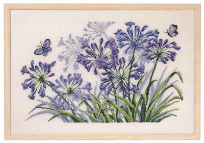 Indigo Agapanthus Cross Stitch Kit ~ Permin