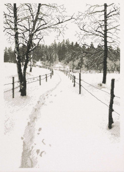 Monochrome Footprints Cross Stitch Kit ~ Permin