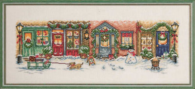 Christmas Street - Aida Cross Stitch Kit ~ Permin