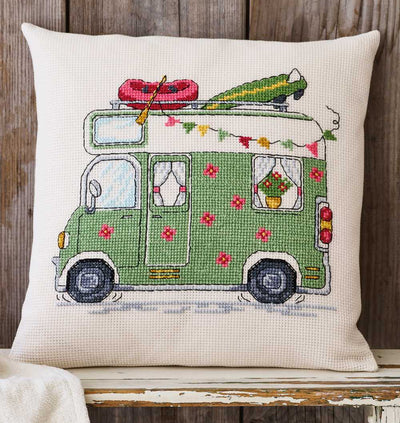 Camper Cushion Cross Stitch Kit ~ Permin