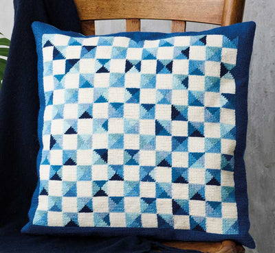 Blue Windows Cushion Cross Stitch Kit ~ Permin